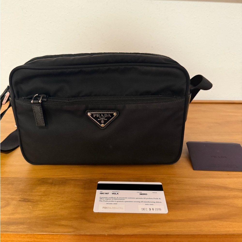 Prada Re-nylon Black camera shoulder bag 2019 Vela Nero excellent condition